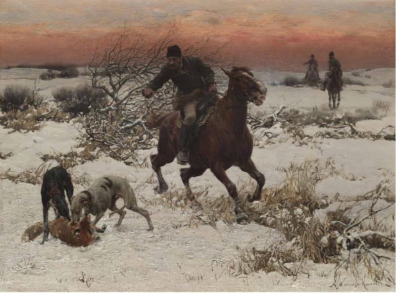 Alfred William Hunt,RWS The hunters oil painting image